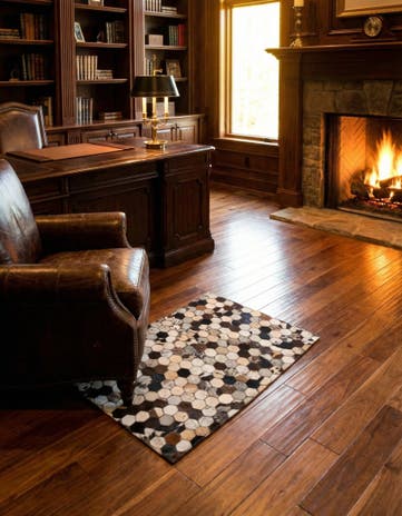 2' x 3' Cowhide Leather Rug