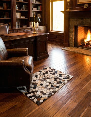 2' x 3' Cowhide Leather Rug