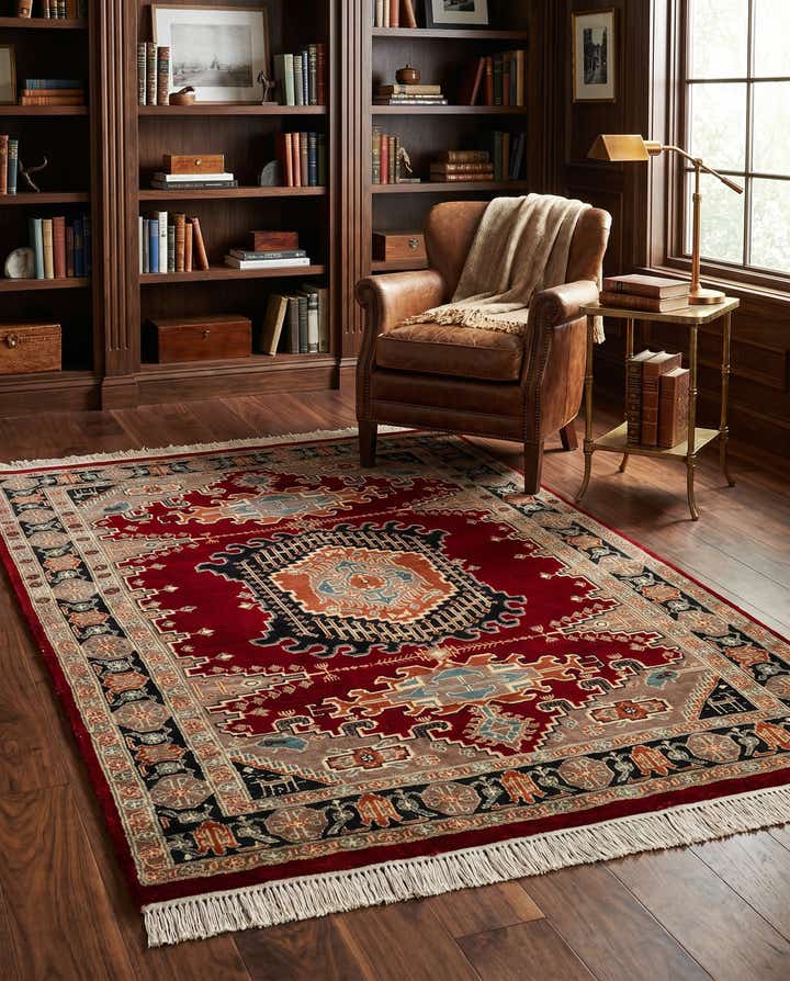 4' 3 x 6' 5 Hand Knotted Lahour Oriental Rug