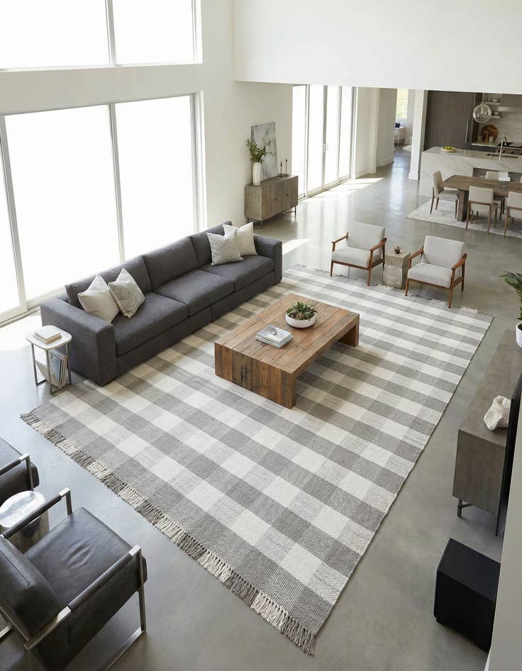 Detail image of  10' x 14' Eco Plaid   Washable Indoor / Outdoor Rug