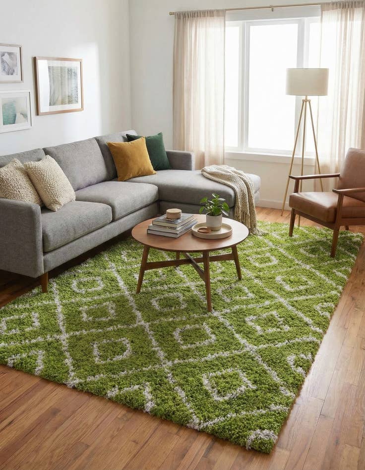 Detail image of 9' x 12' Trellis Shag Rug