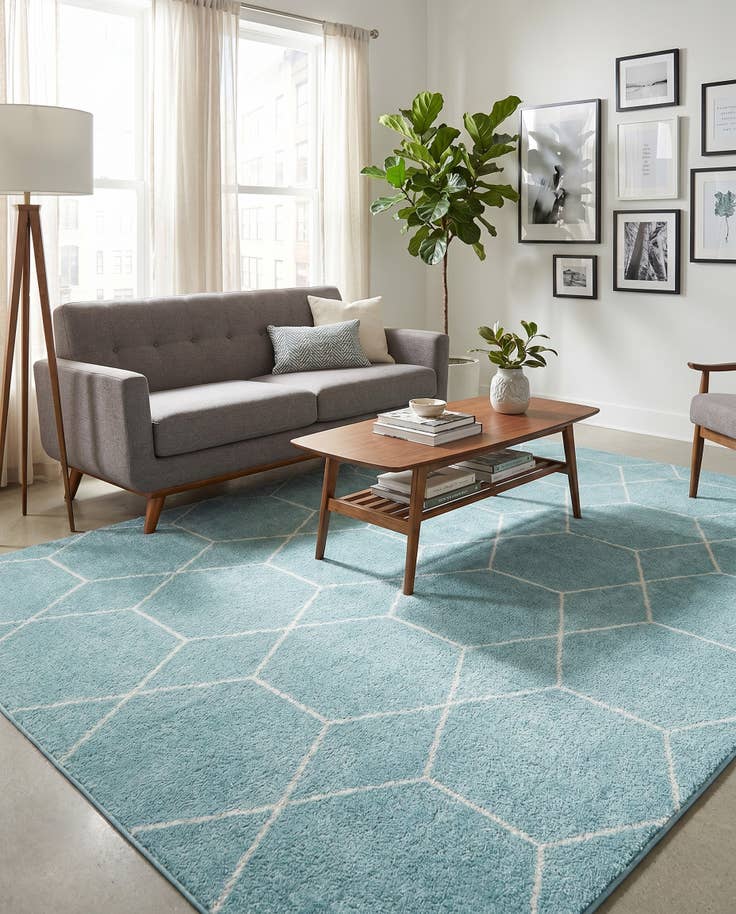 Detail image of 7' 10 x 10' Lattice Frieze Rug