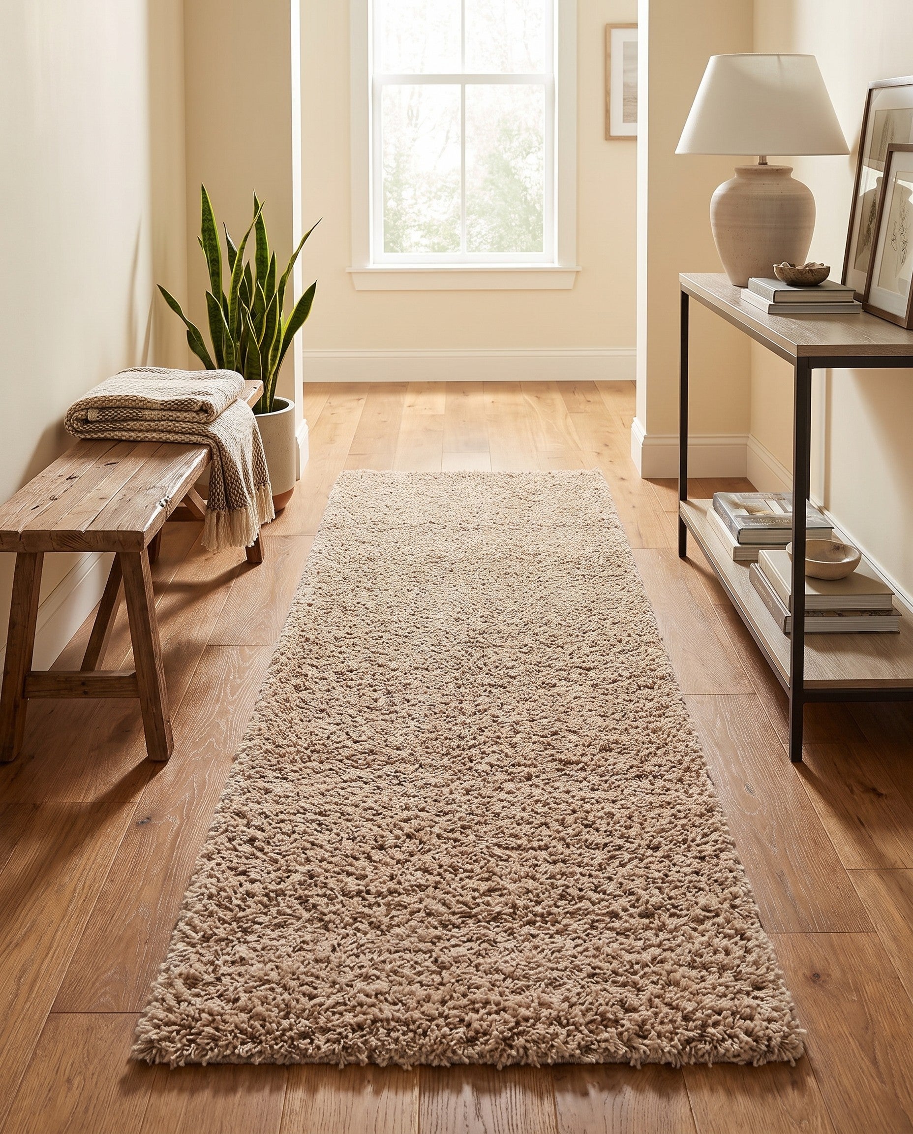 2' x 6' Solid Shag Runner Rug
