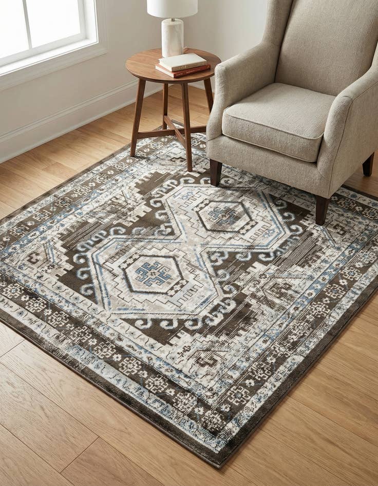 Detail image of 5' 3 x 5' 3 Charlotte Square Rug