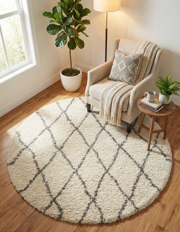 Detail image of 5' 3 x 5' 3 Marrakesh Shag Round Rug