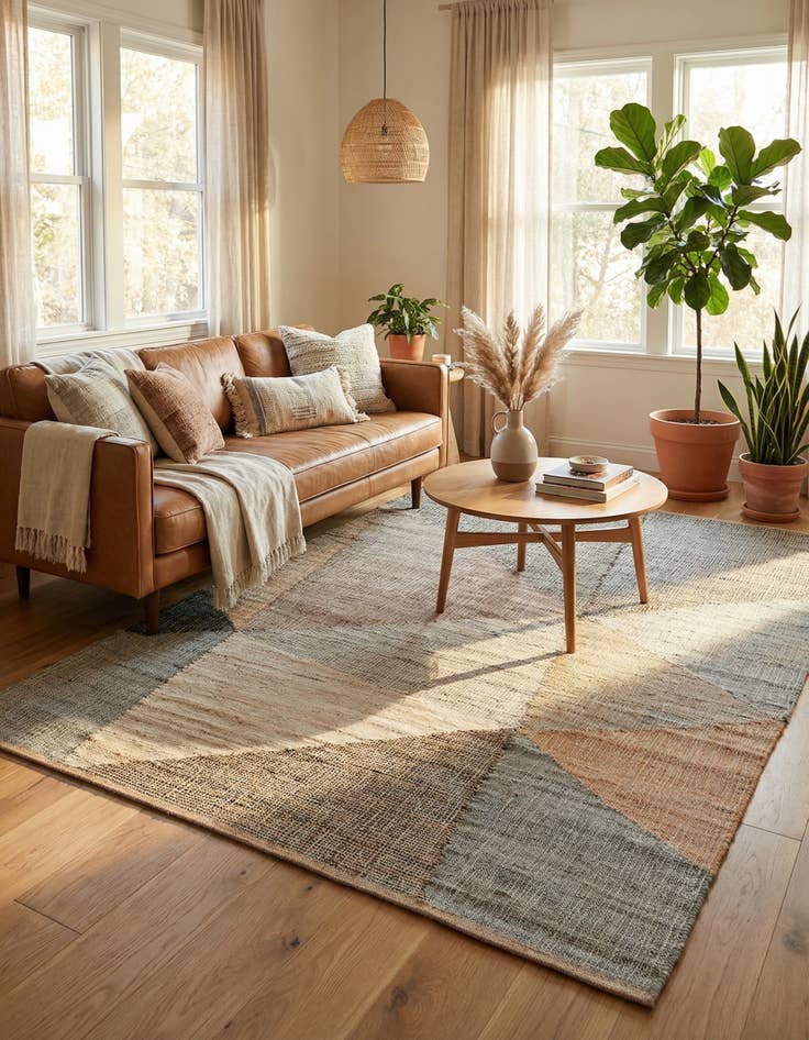 Detail image of 6' 1 x 9' Hand Woven Kilim Jute Rug