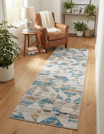 Blue Leipzig Runner Rug