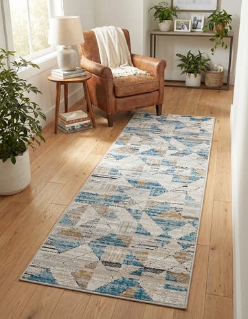 Blue Leipzig Runner Rug