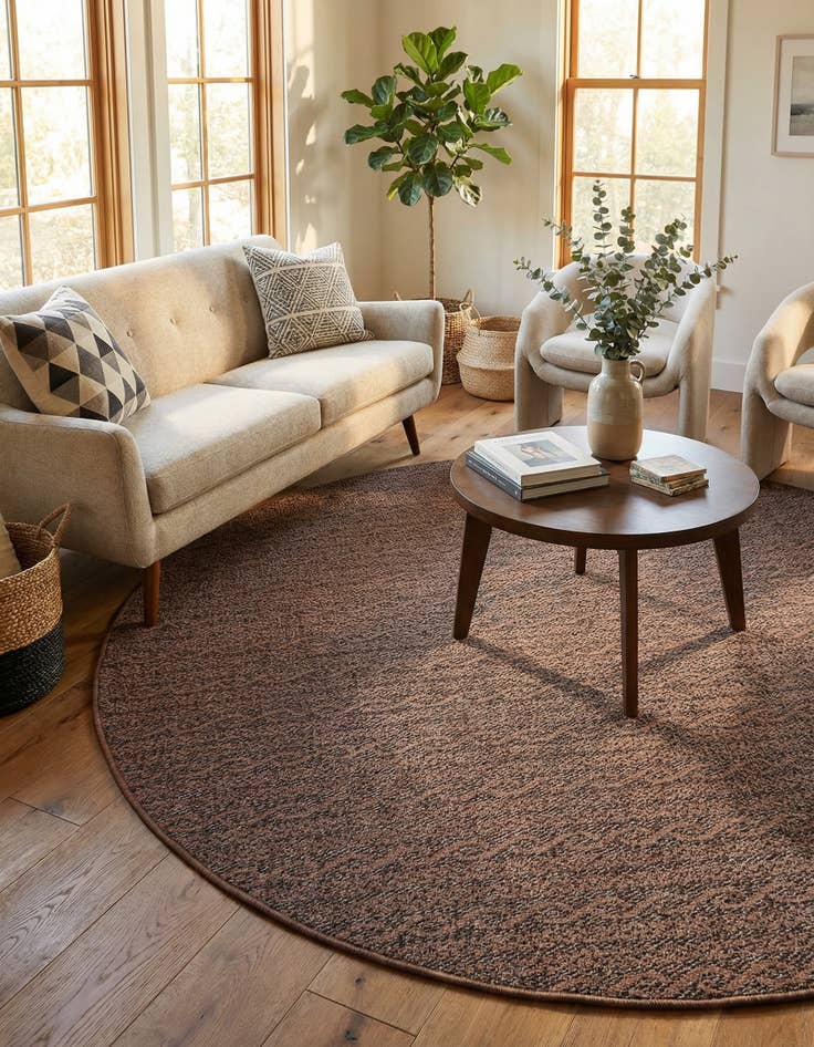 Detail image of 6' x 6' Washable Modern Indoor / Outdoor Round Rug