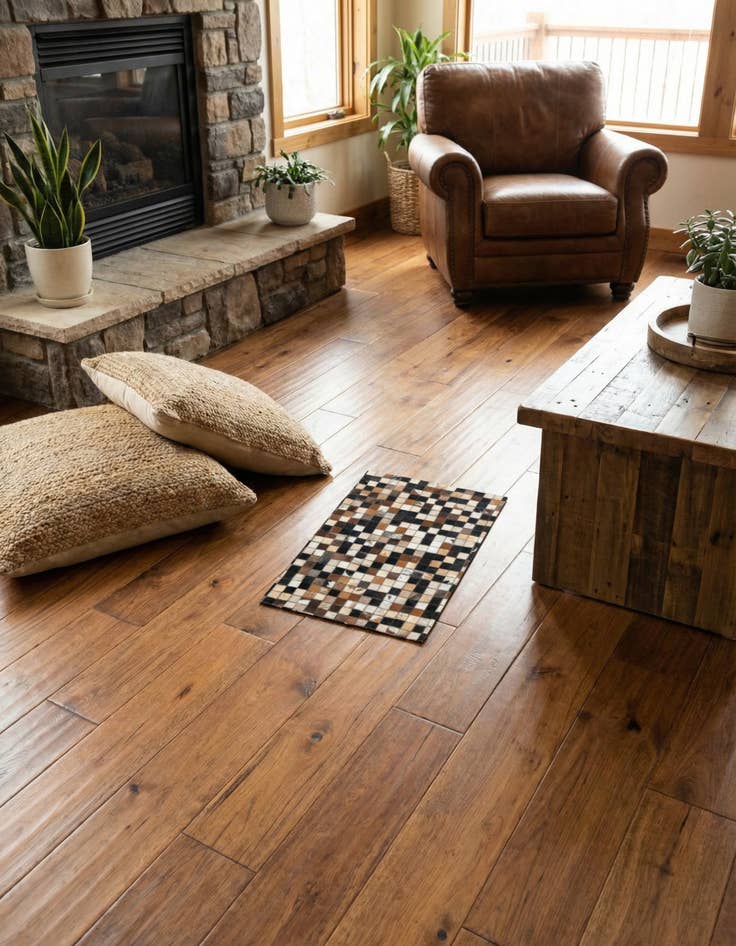 Detail image of 2' x 3' Cowhide Leather Rug