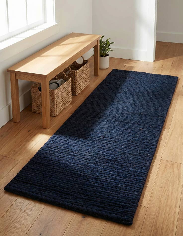 Detail image of 2' x 5' 1  Hand Woven Lana New Zealand Wool Runner Rug