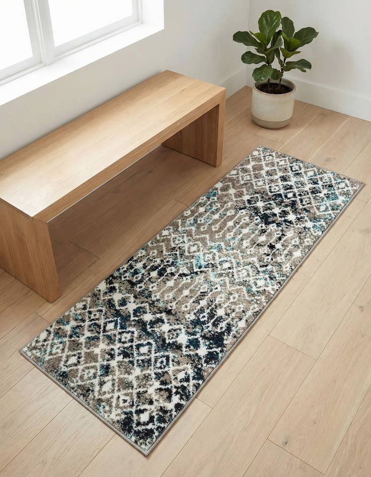 Detail image of 2' x 5' Moroccan Trellis Runner Rug