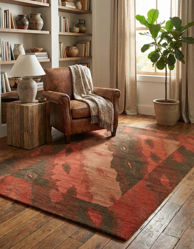 Detail image of 4' x 5' 10 Hand Knotted Nepal Wool Rug