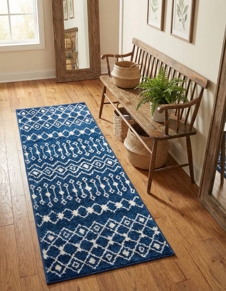 Detail image of 2' x 5' 3 Moroccan Trellis Runner Rug