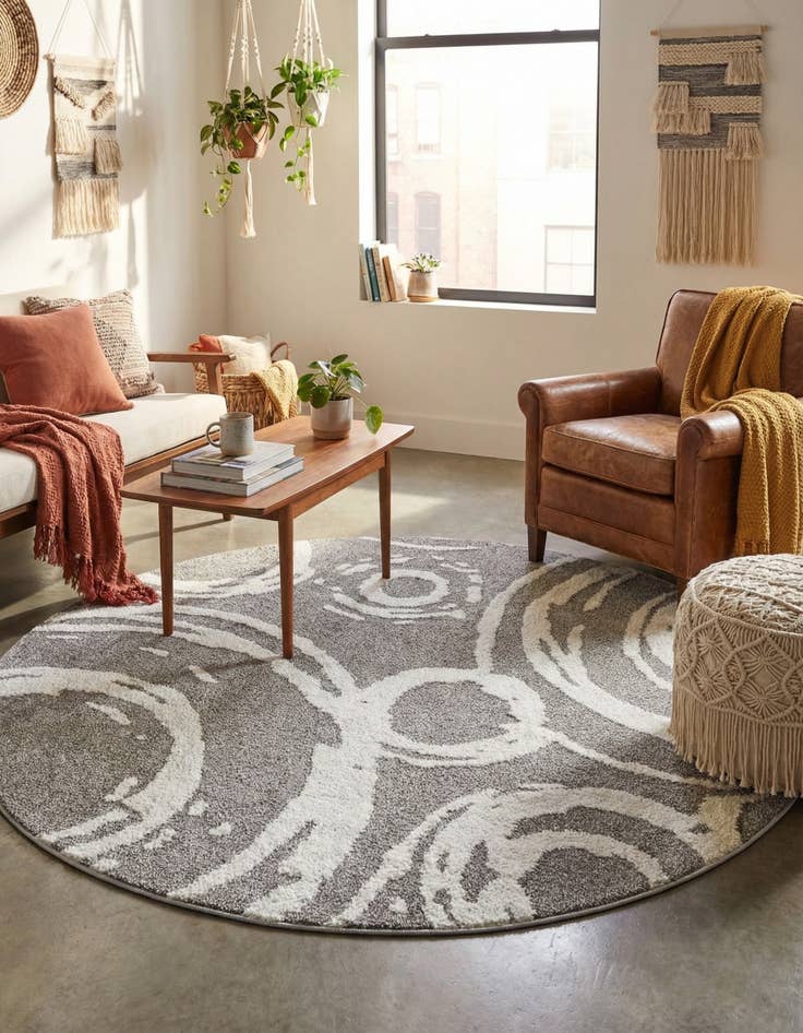 Detail image of 7' 10 x 7' 10 Boho Round Rug