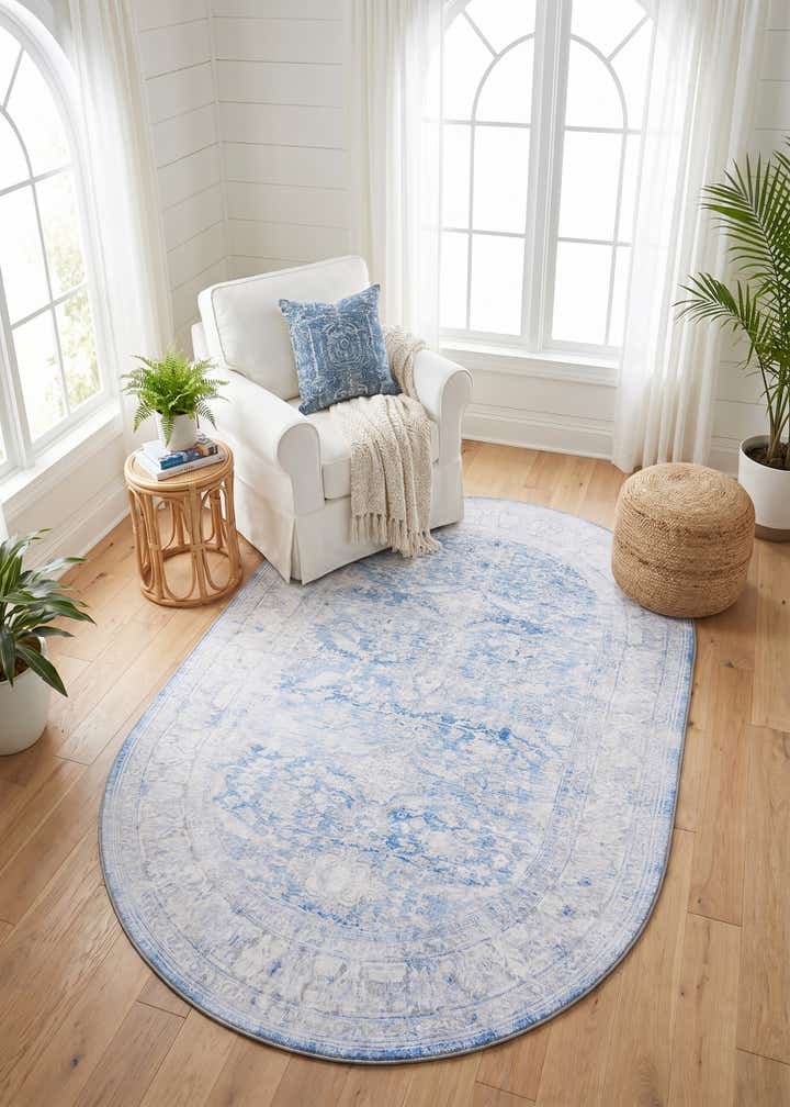5' x 8' Washable Timeless Oval Rug