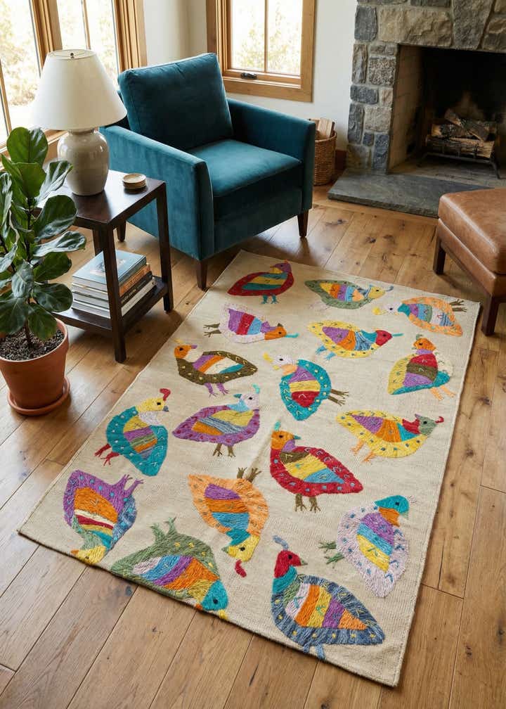 3' x 4' 7 Hand Woven Kilim Suzani Wool Rug