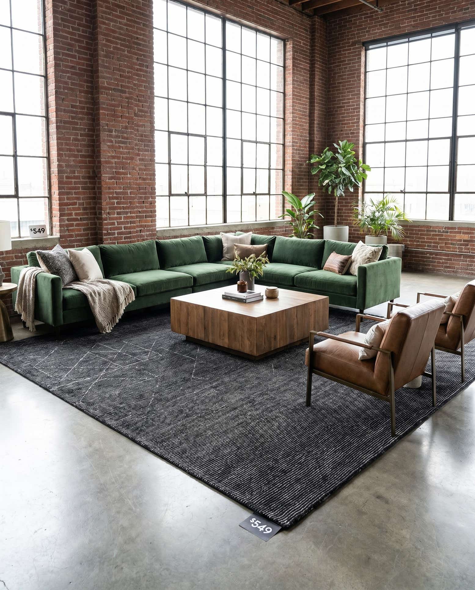 10' x 10' WoolCraft Geometric Square Rug