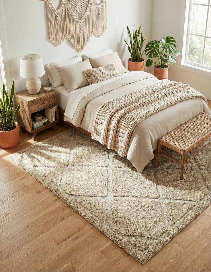 Detail image of 8' x 10' Lattice Shag Rug