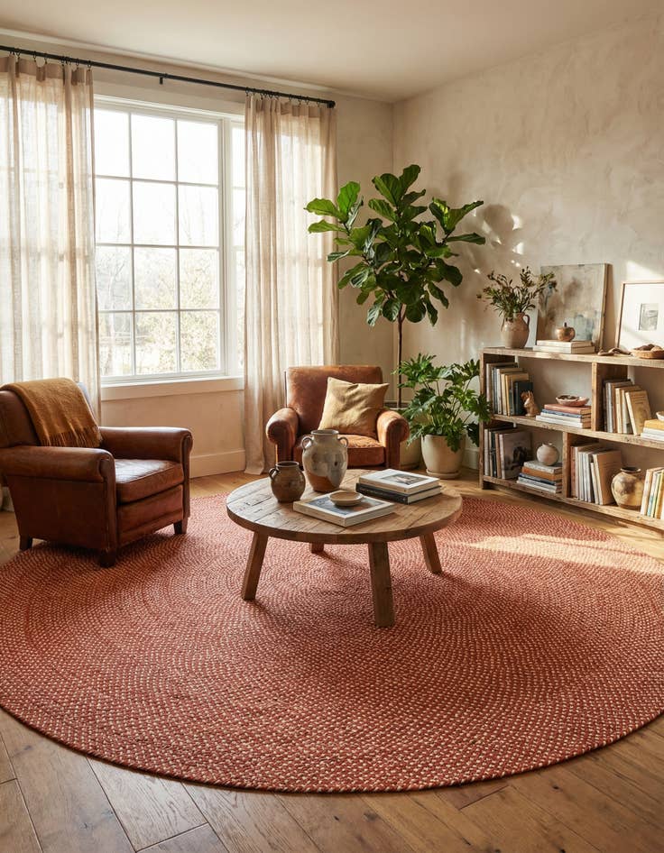 Detail image of  10' x 10'  Hand Tweed Braided Jute Round Rug