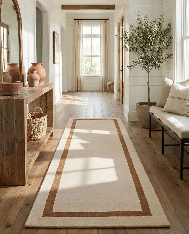 3' 3 x 10' Jill Zarin Border Wool Runner Rug