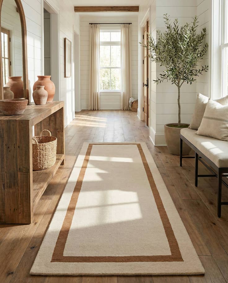 Detail image of 3' 3 x 10' Jill Zarin Border Wool Runner Rug