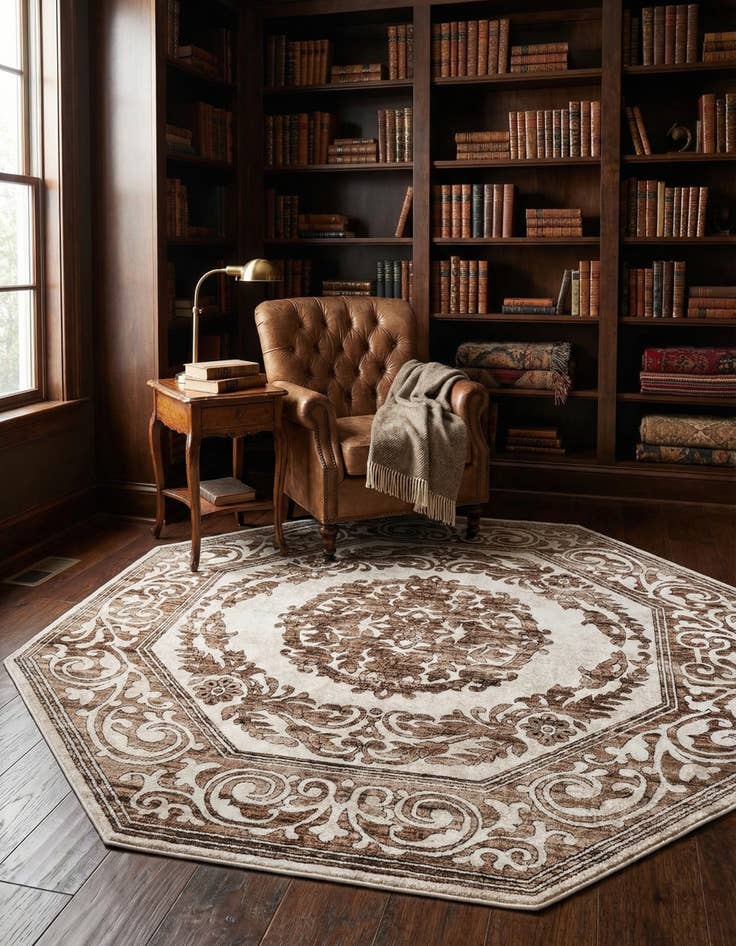 Detail image of  7' 10 x 7' 10 Hermitage Octagon Rug