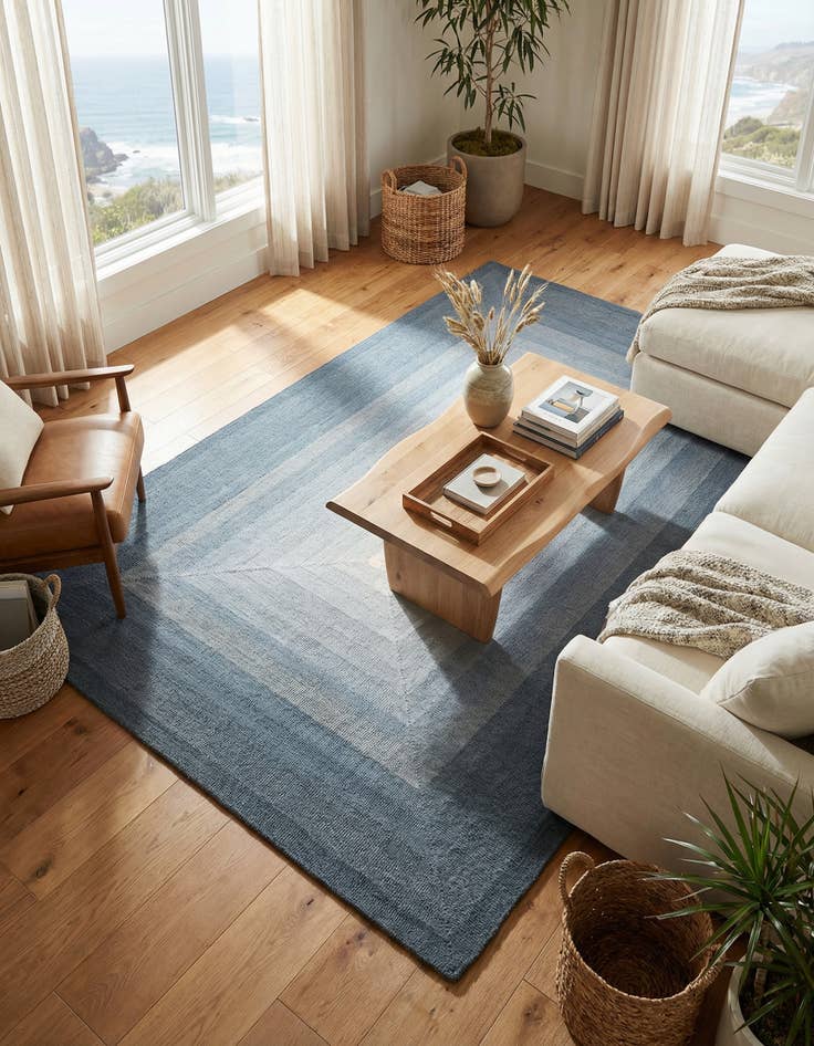 Detail image of 5' 1 x 8' Ombre Wool Rug