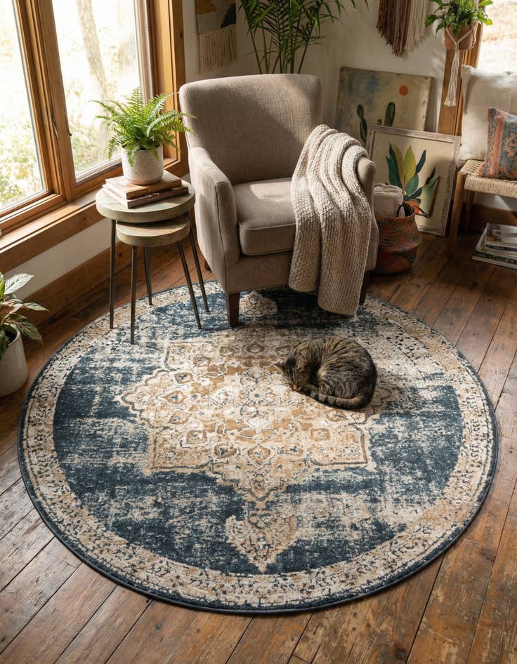 Detail image of 5' 3 x 5' 3 Eliza Round Rug