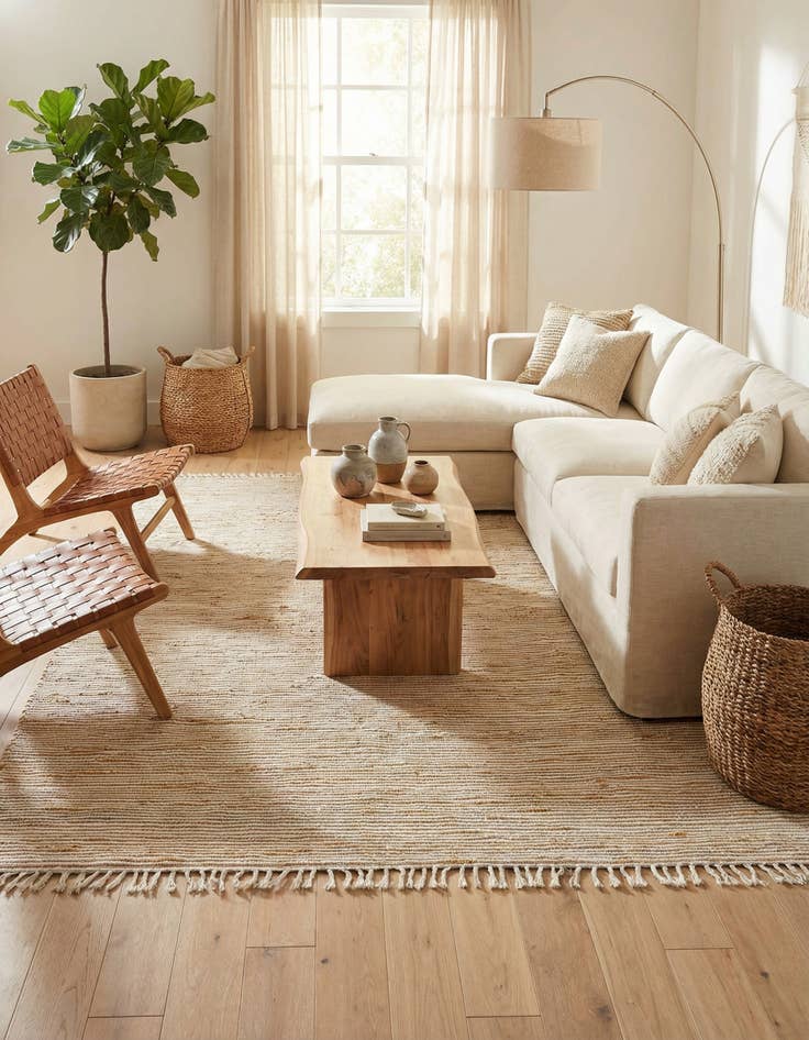 Detail image of 10' x 14' 1  Hand Woven Chindi Jute Rug