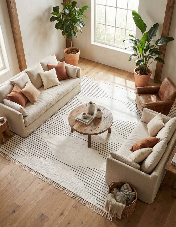 Detail image of 10' x 10' Hand Woven Chindi Cotton Square Rug