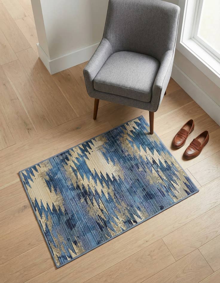 Detail image of 2' 2 x 3'  Washable Modern Indoor / Outdoor Rug