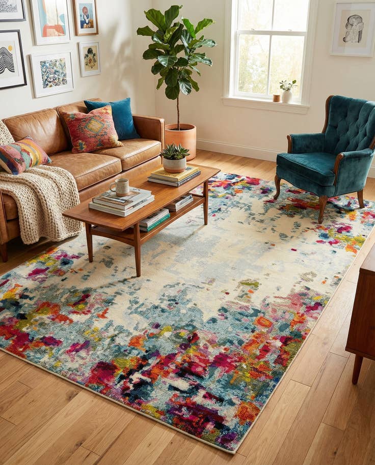 Detail image of 7' x 10' Washable Theia Rug