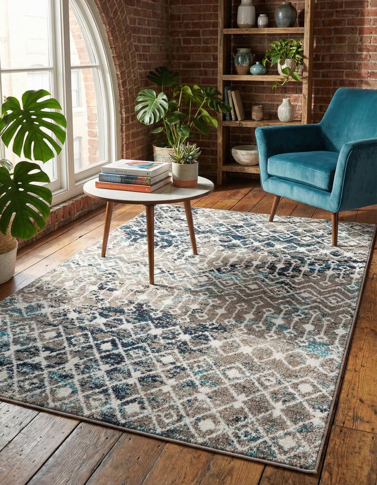 Detail image of 4' x 6' Moroccan Trellis Rug