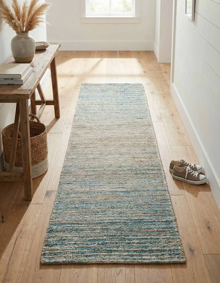 Detail image of 2' 2 x 8' Hand Woven Chenille Jute Runner Rug