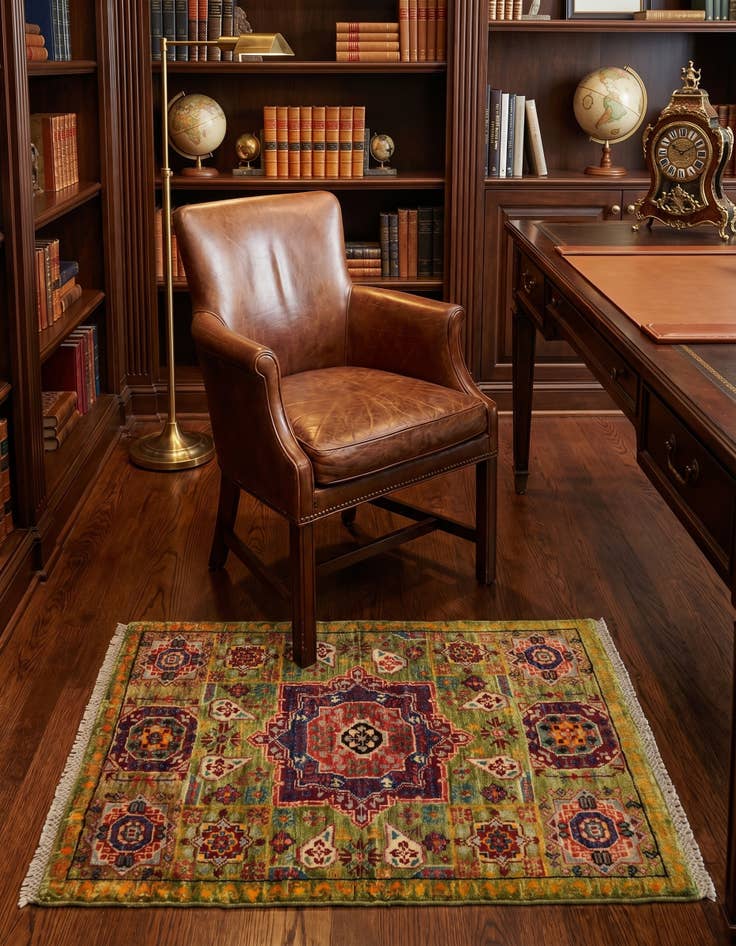 Detail image of 2' 1 x 3' 2 Hand Knotted Mamluk Ziegler Rug