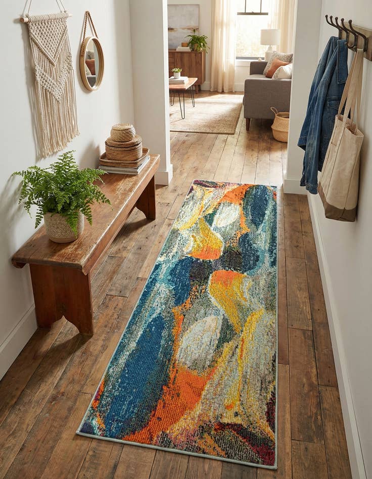 Detail image of 2' x 6'  Washable Haerfest Runner Rug