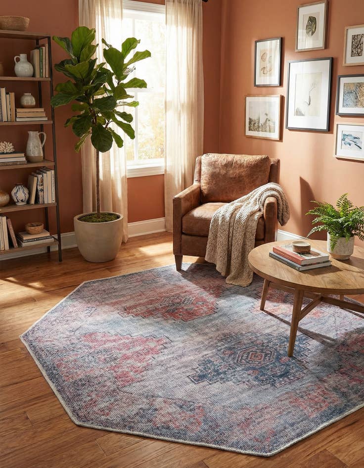 Detail image of 5' 3 x 5' 3  Washable Sisu Octagon Rug