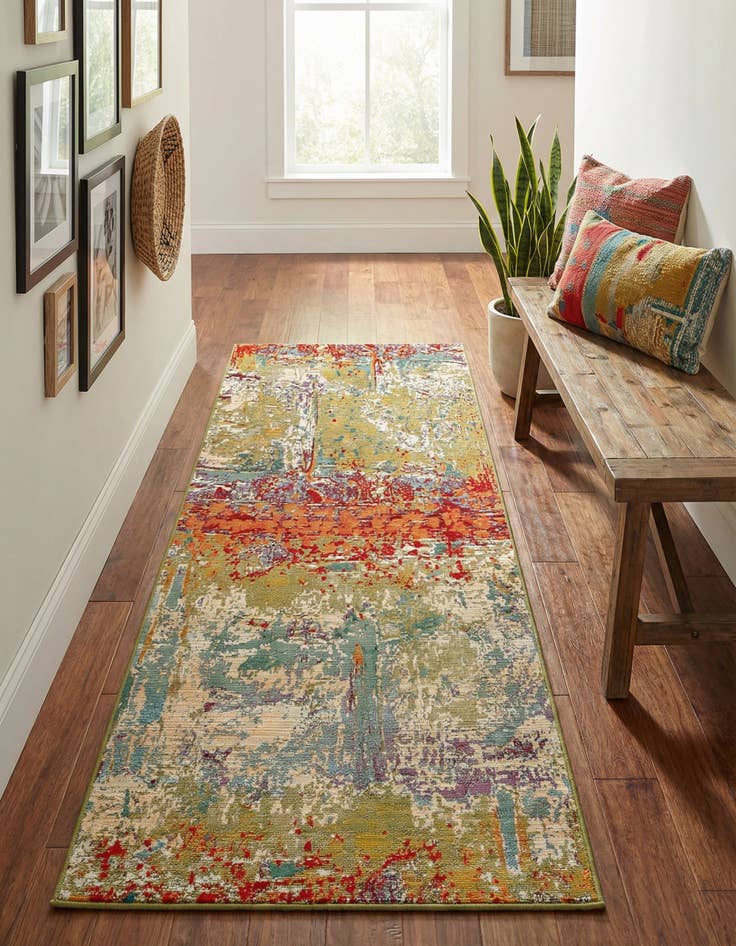 Detail image of 2' 7 x 7' Easy-Clean Modern Indoor / Outdoor Runner Rug
