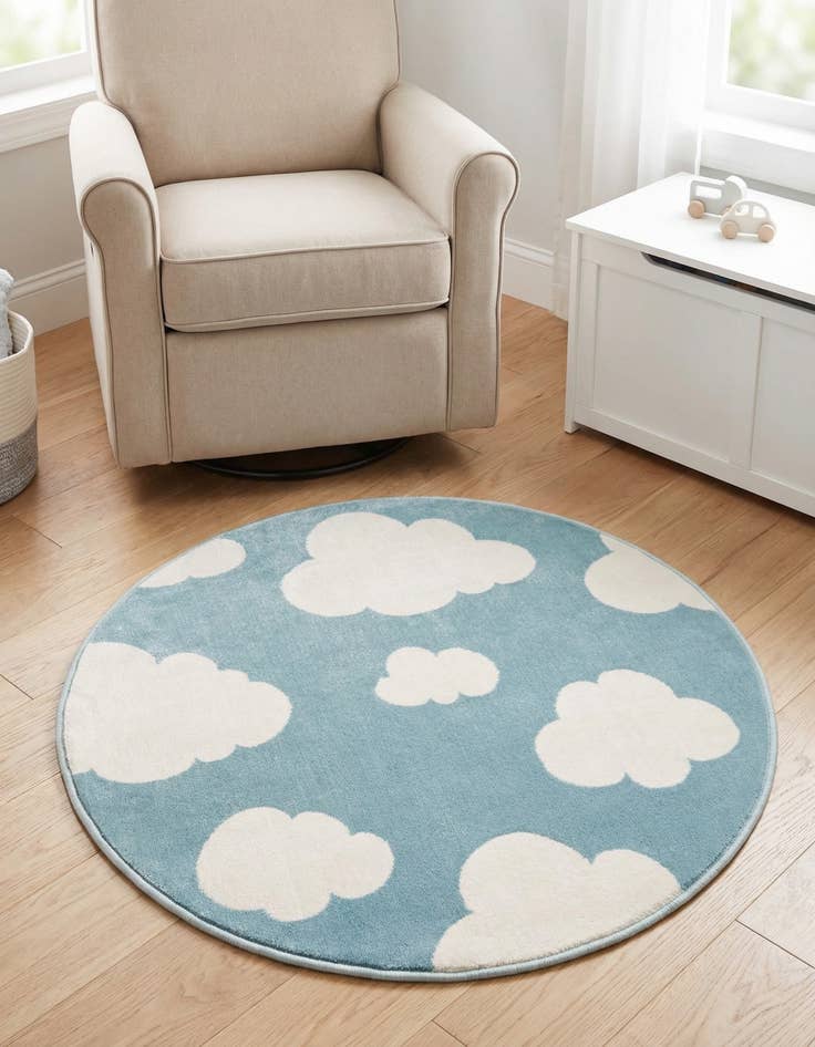 Detail image of 3' x 3' Whimsy Kids Round Rug