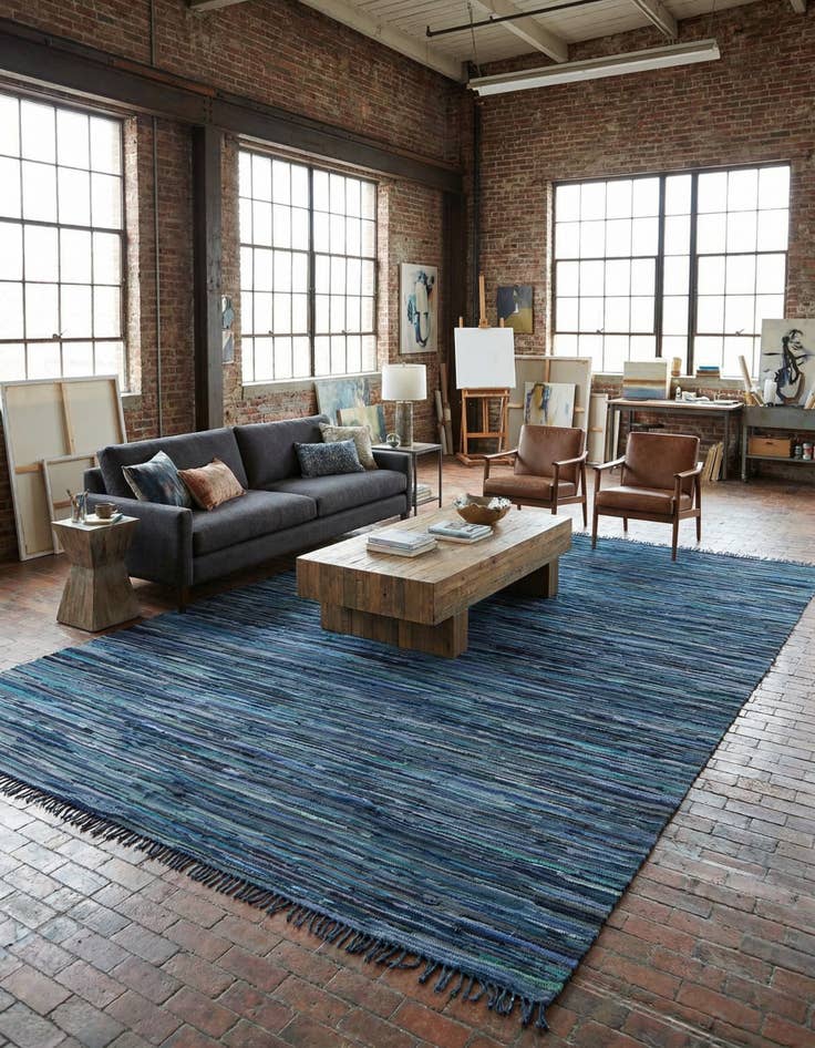 Detail image of 10' x 14' 1  Hand Woven Chindi Cotton Rug