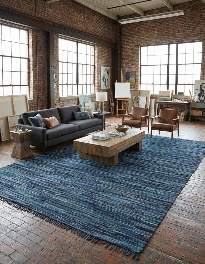 10' x 14' 1 Hand Woven Chindi Cotton Rug