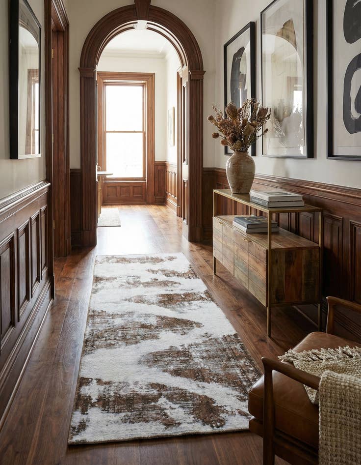 Detail image of 4' 5 x 9' Hand Knotted Ultra Vintage Persian Wool Runner Rug