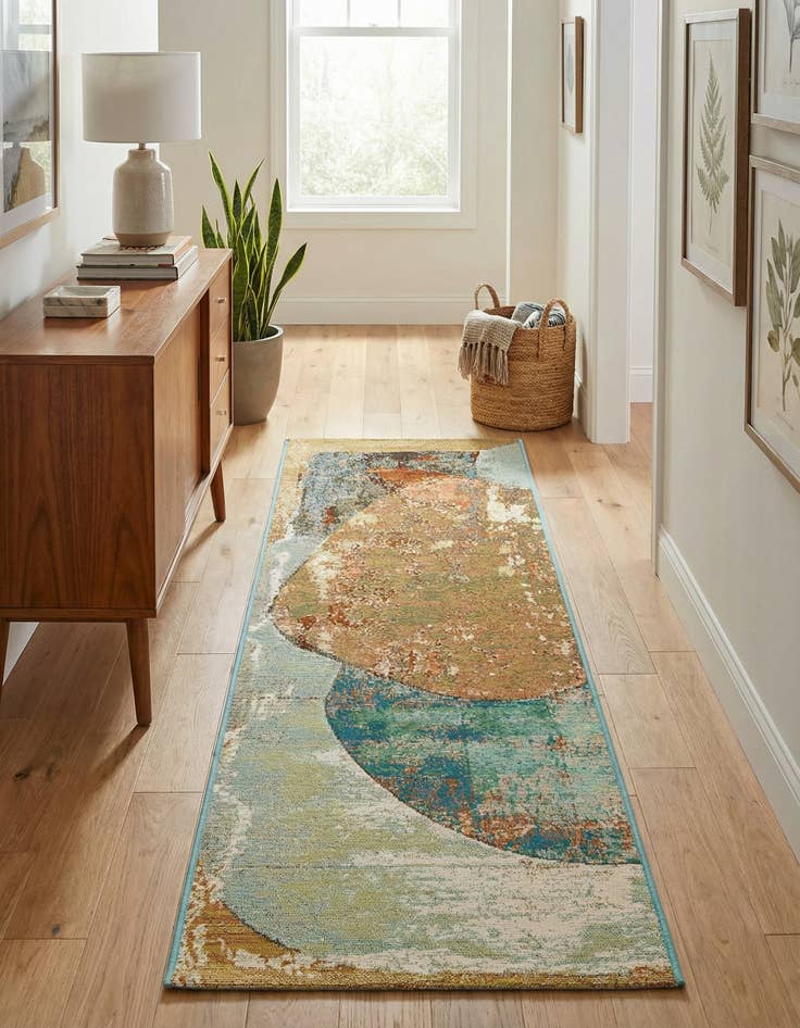 Detail image of 2' x 6' 1 Easy-Clean Modern Indoor / Outdoor Runner Rug