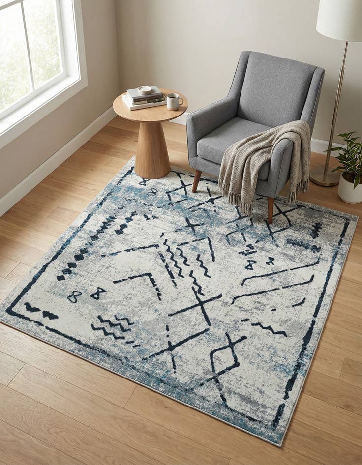 Detail image of 5' 3 x 5' 3 Kamala Washable Square Rug