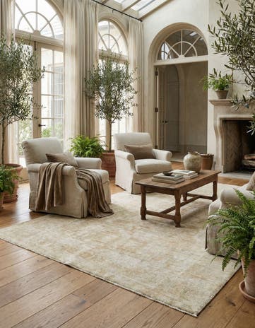 5' 1 x 7' 11 Hand Knotted Oushak Wool Rug