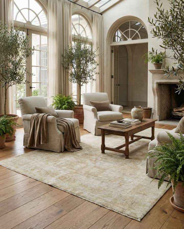 5' 1 x 7' 11 Hand Knotted Oushak Wool Rug