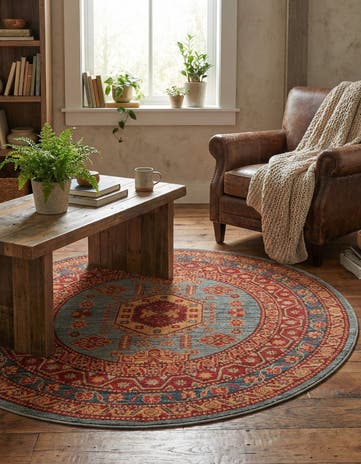 Light Blue Sara Round Rug