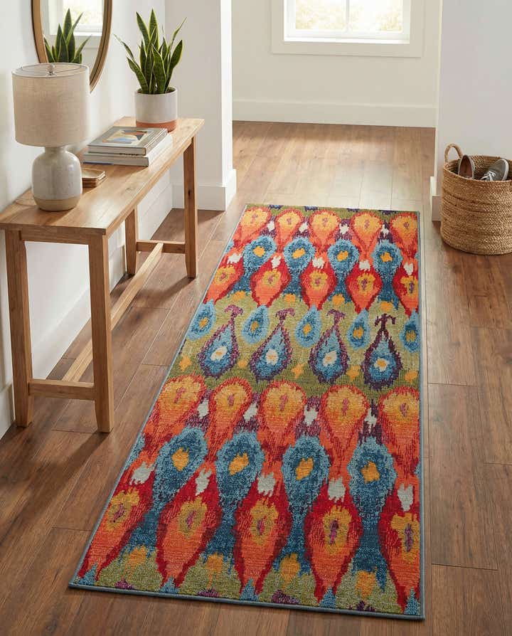 2' 7 x 7' Easy-Clean Modern Indoor / Outdoor Runner Rug