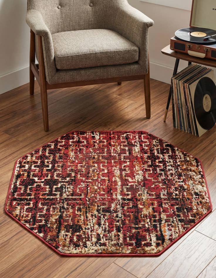 Detail image of 3' x 3' Saturn Octagon Rug